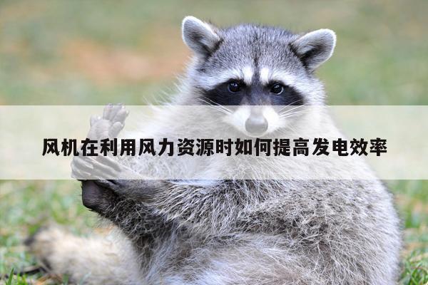 风机在利用风力资源时如何提高发电效率
