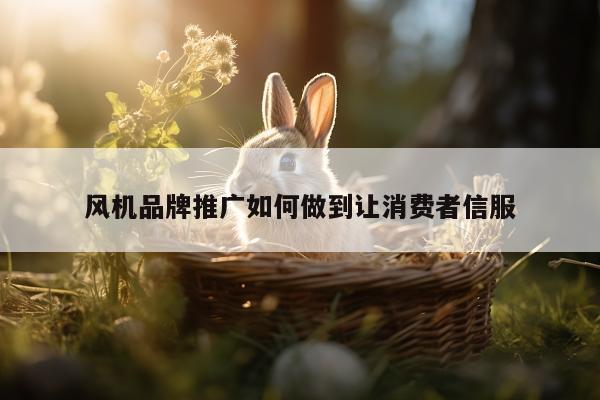 风机品牌推广如何做到让消费者信服
